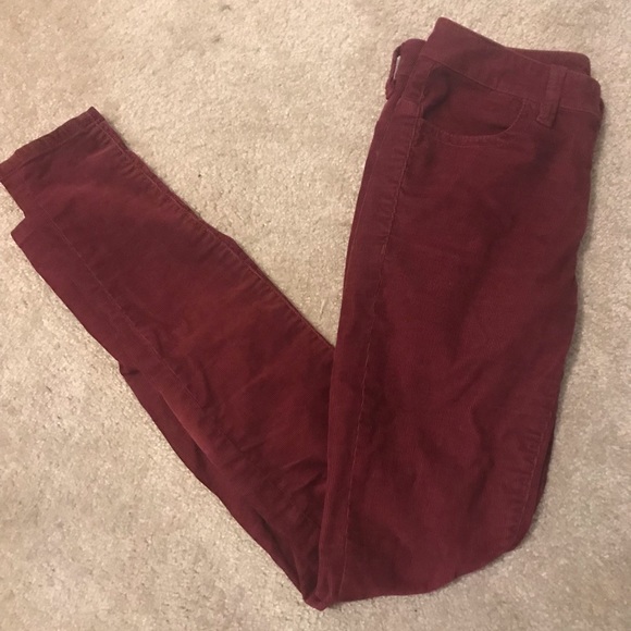 Victoria's Secret Pants - Victoria’s Secret Burgundy Corduroy Skinny Pants
